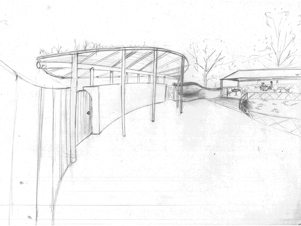 Cob wall drawing for LandWorks timeline art project
