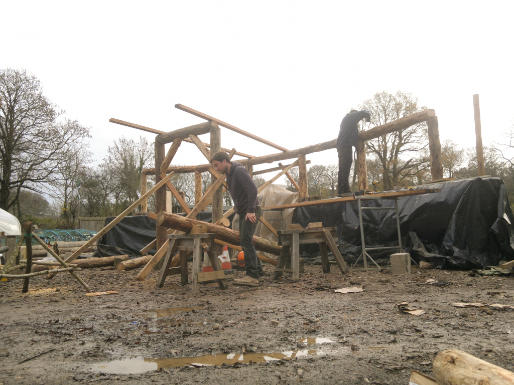 Timber frame land art sculpture