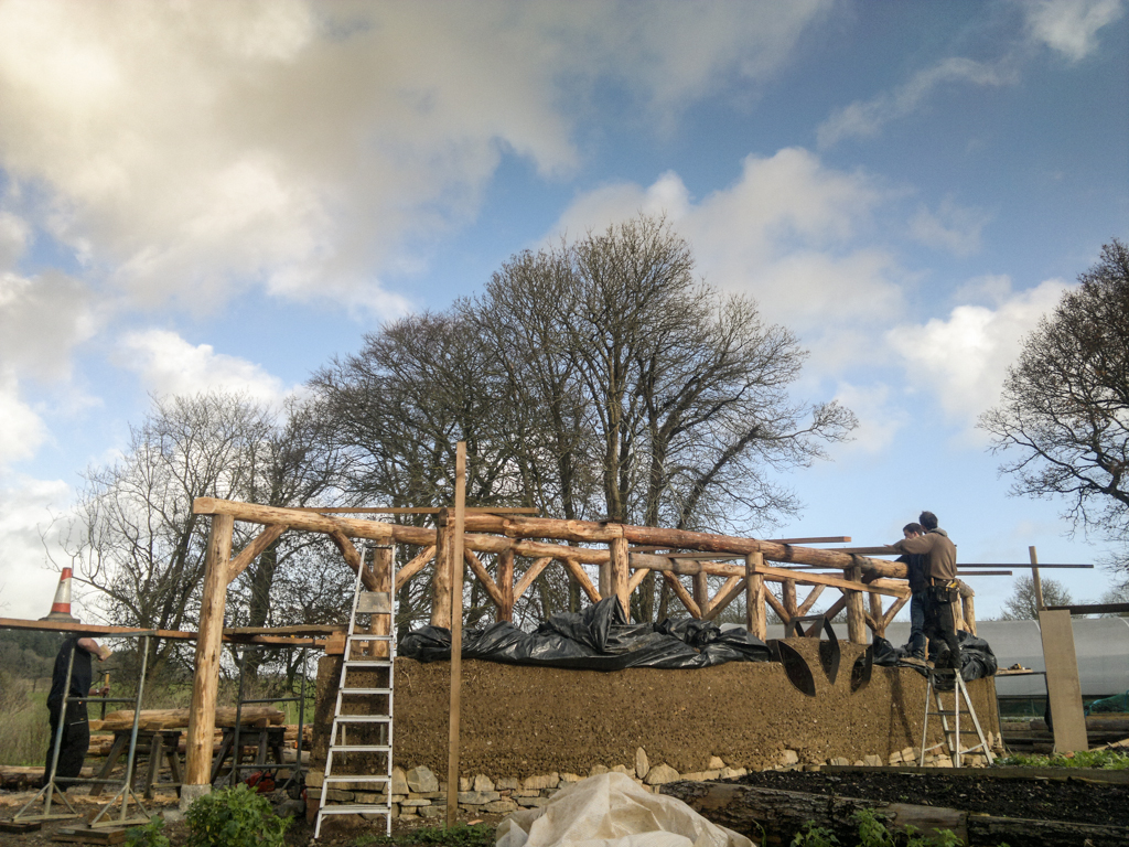 Nice curves! Timber frame land art sculpture