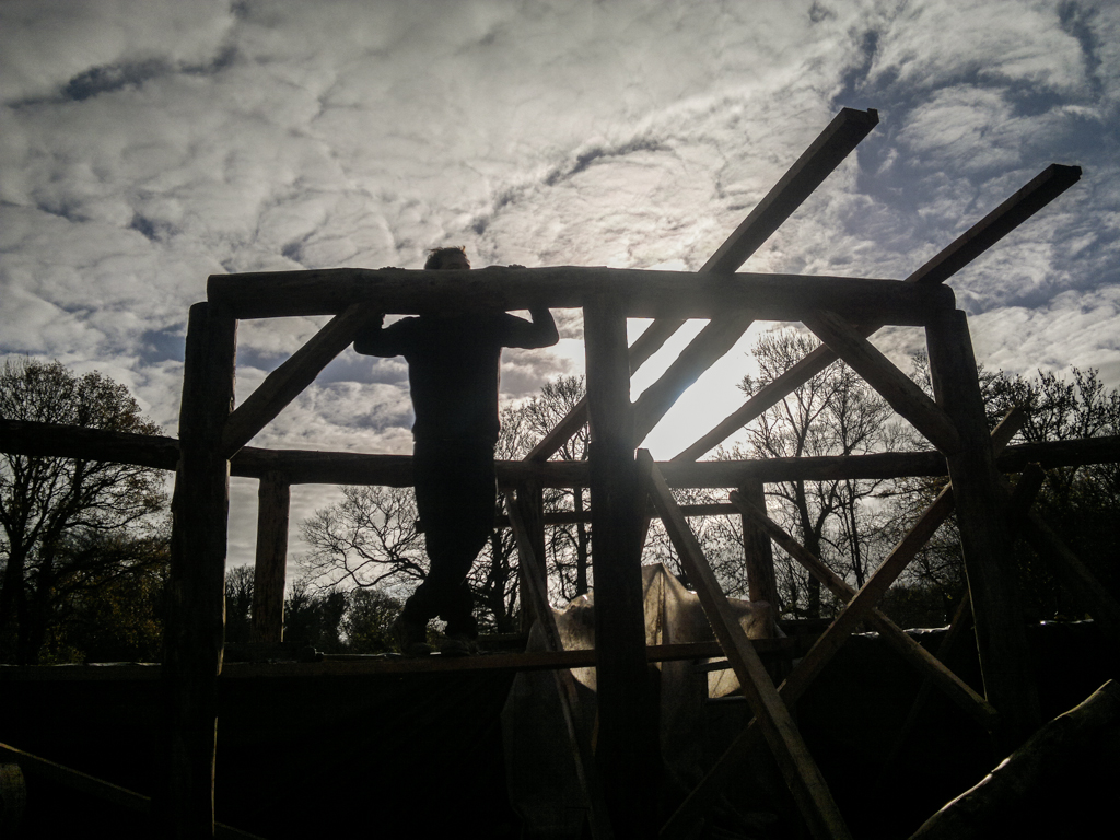 Timber frame land art sculpture