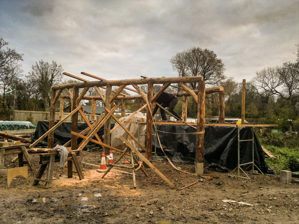 Timber frame land art sculpture