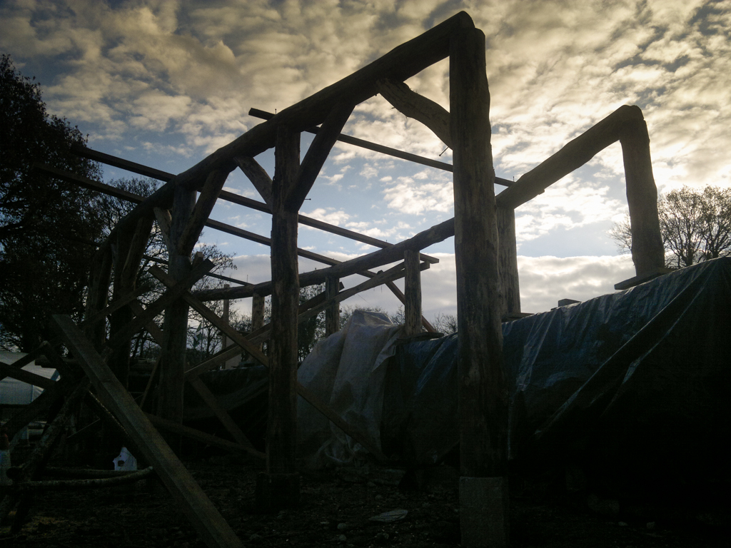 Timber frame land art sculpture