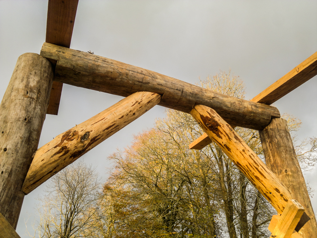 The first posts, king posts and braces in - Social Justice Art LandWorks